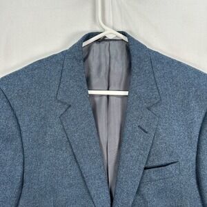 Maus & Hoffman Blazer Mens 44R Blue Wool Silk Tweed Sport Coat Jacket Two Button